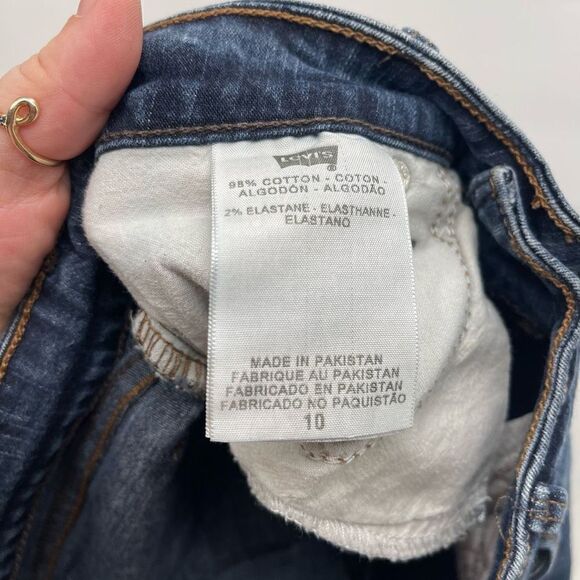 Levi's Womens Tapered Leg Jeans The Original Stretch Mid Rise Dark Wash Blue 10 - Picture 10 of 11